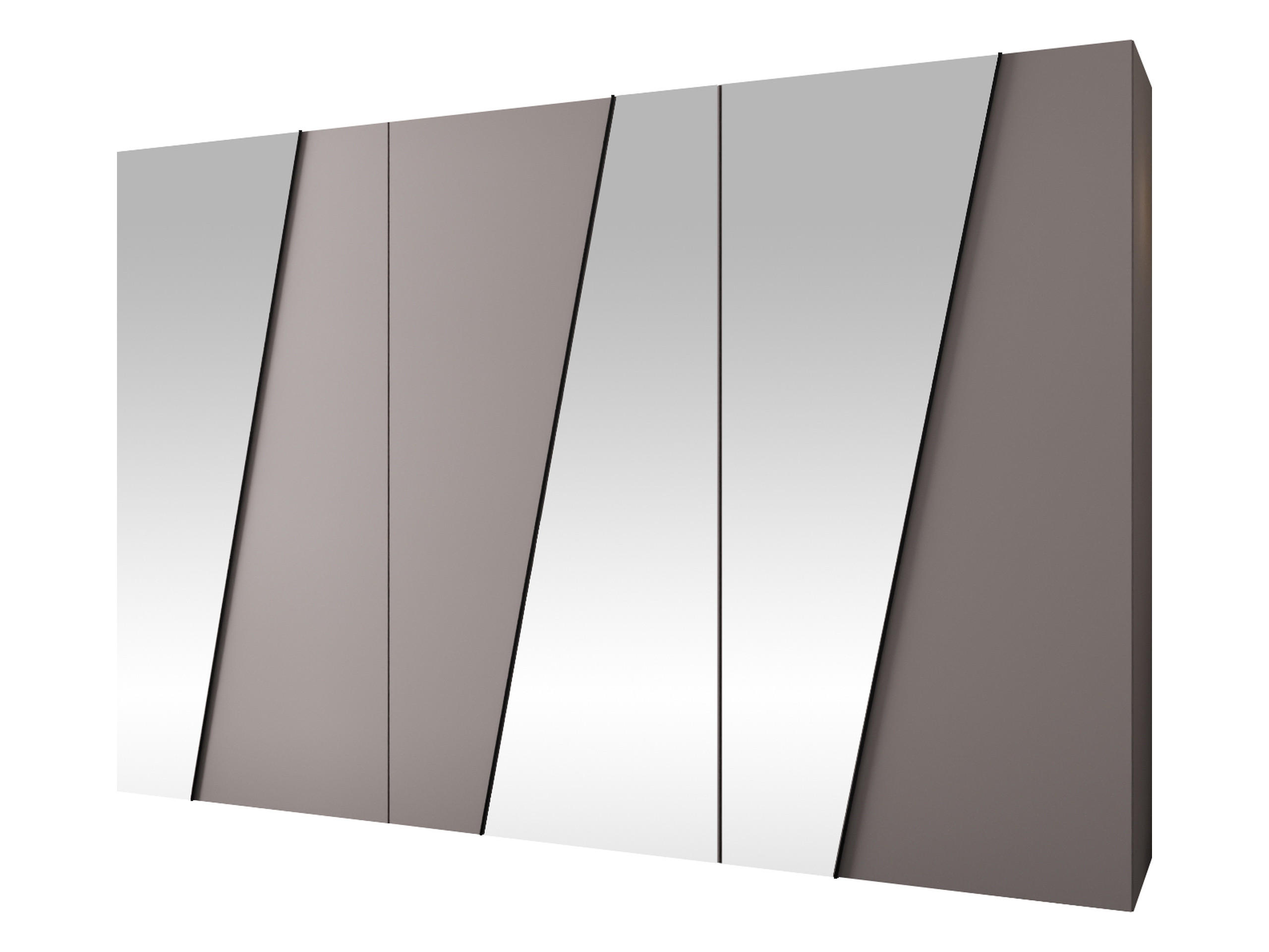 DREHTÜRENSCHRANK Zen 3L 300 cm - Kaschmir/Schwarz, Holzwerkstoff/Kunststoff (300/202/50cm) - MIRJAN24