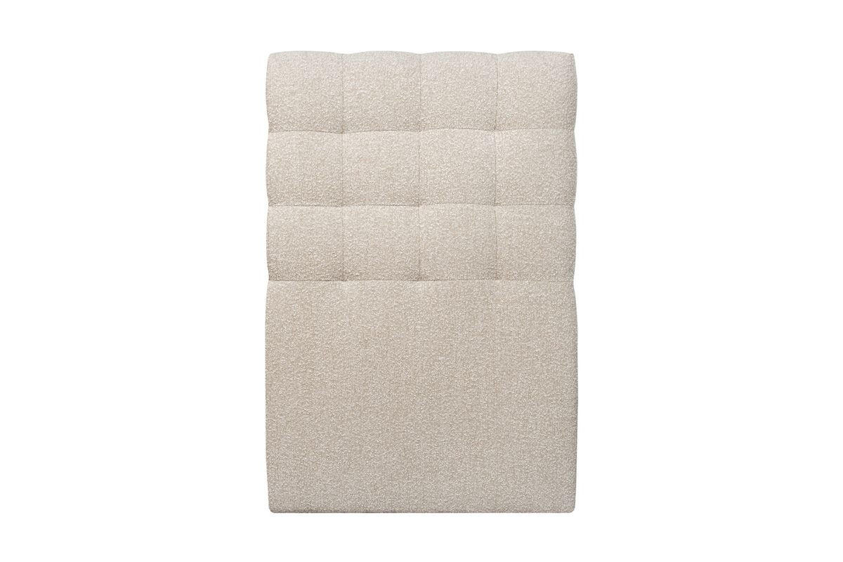 KOPFTEIL gepolstert - Gesteppt – hellbeiger Bouclé-Stoff - 90 cm - Beige, Karton/Holz (90/120/10cm) - Sommeil de Plomb