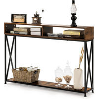 KONSOLENTISCH 79cm Braun - Braun, Holz (120/23/79cm) - COSTWAY