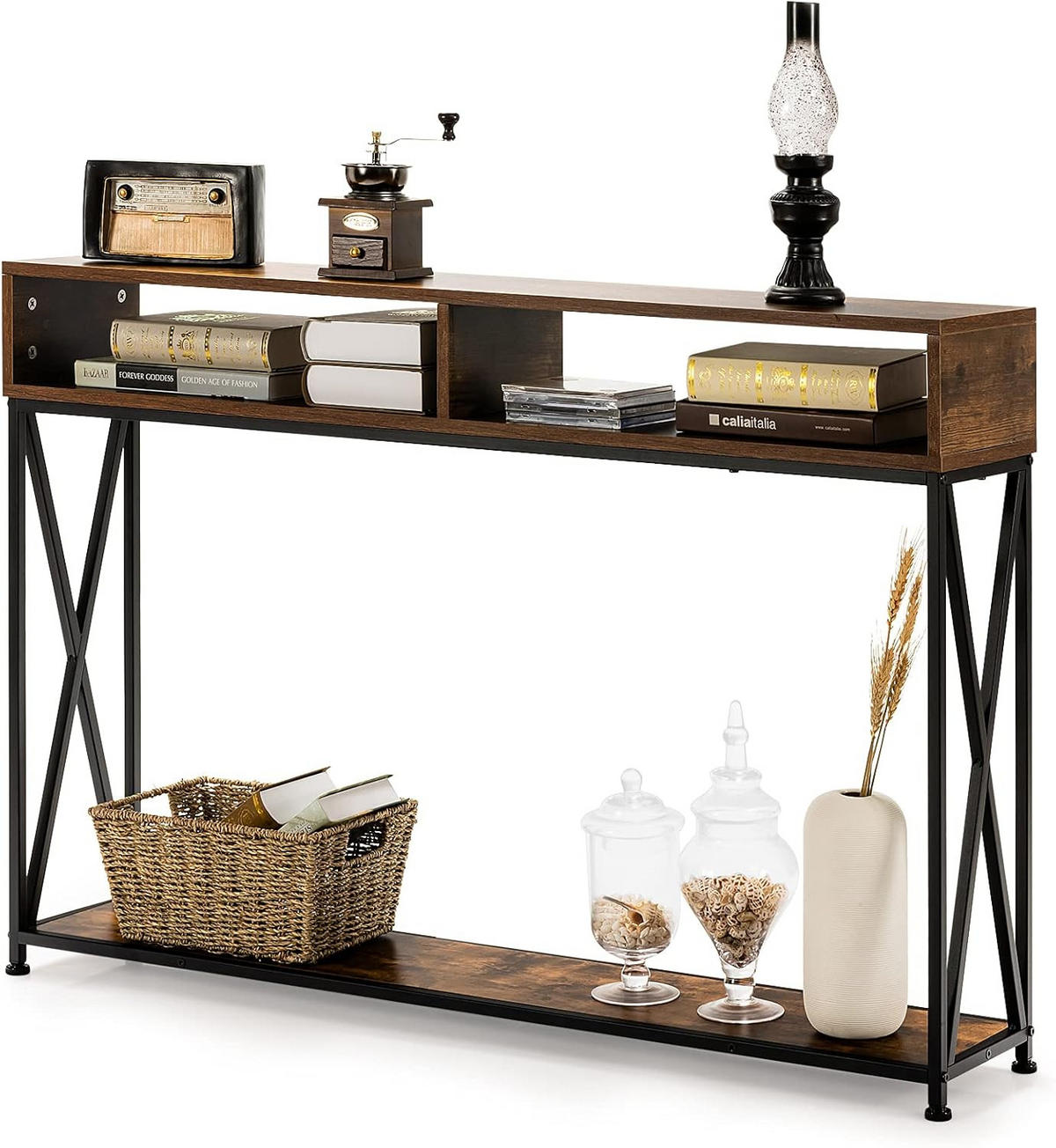 KONSOLENTISCH 79cm Braun - Braun, Holz (120/23/79cm) - COSTWAY