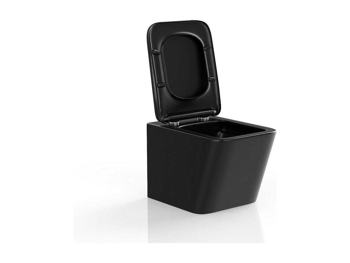 HÄNGE WC - 35.5 cm x 51.5 cm - keramik - schwarz Clemona - Schwarz, Keramik (35.5/34/51.5cm) - Vente-Unique