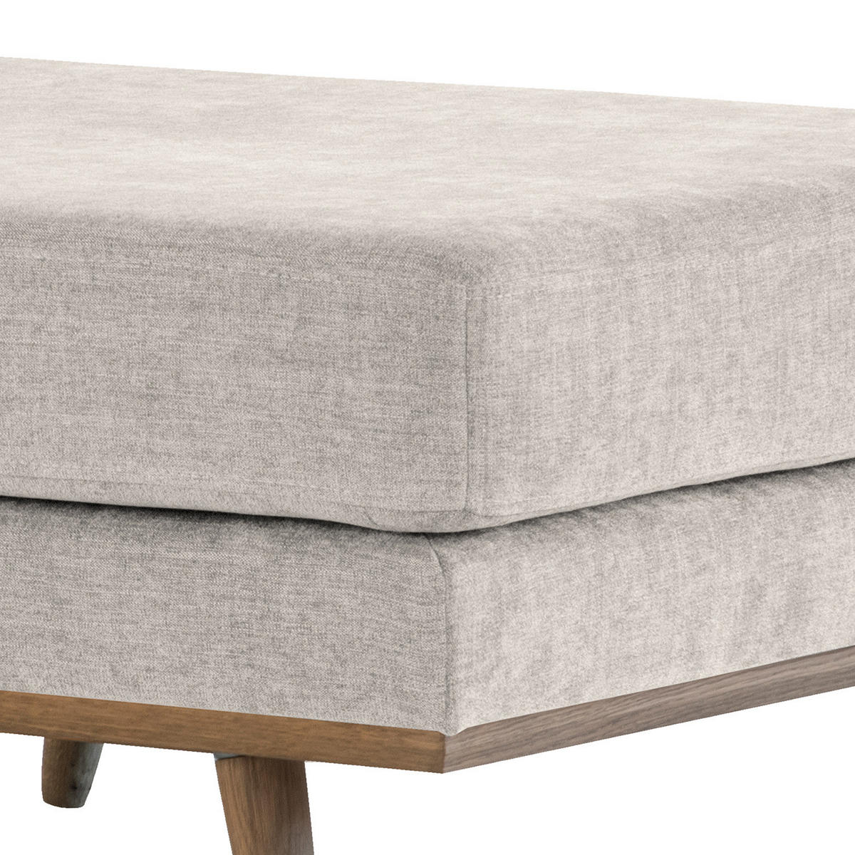 POLSTERHOCKER - Eichefarben/Grau, Eichenholz/Textil (85/43/60cm) - home24