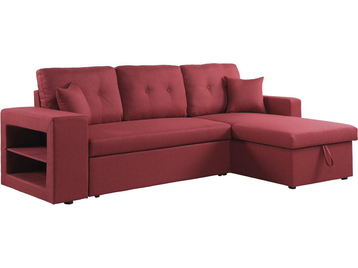 ECKSCHLAFSOFA Axel Rot - Rot, Textil (233/146cm) - Habitat Garten