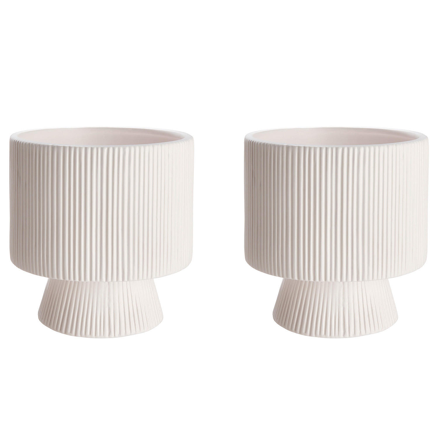 BLUMENTOPF (2er Set) Rome - Weiß, Stein (16cm) - Butlers