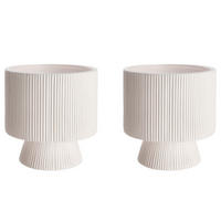 BLUMENTOPF (2er Set) Rome - Weiß, Stein (16cm) - Butlers