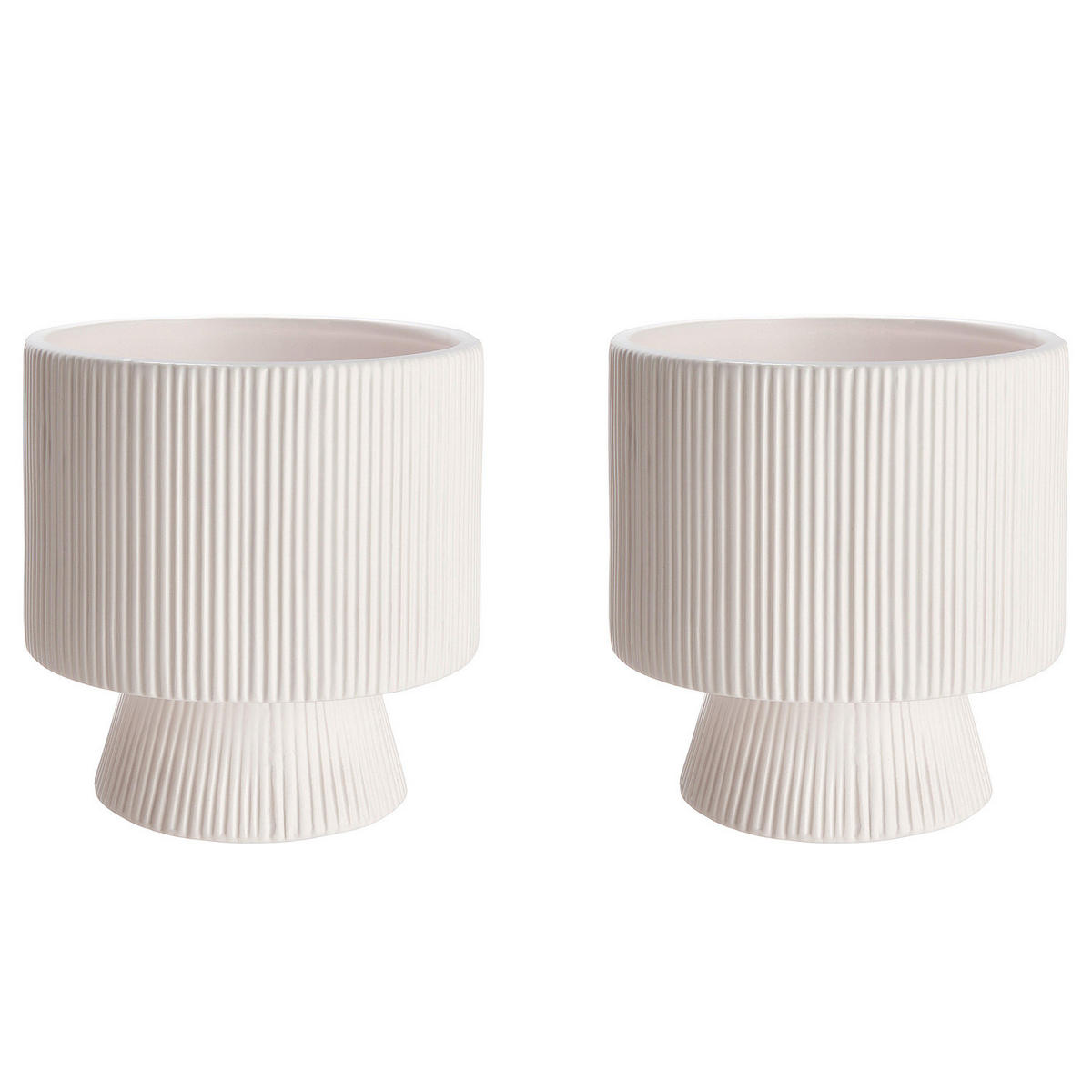 BLUMENTOPF (2er Set) Rome - Weiß, Stein (16cm) - Butlers