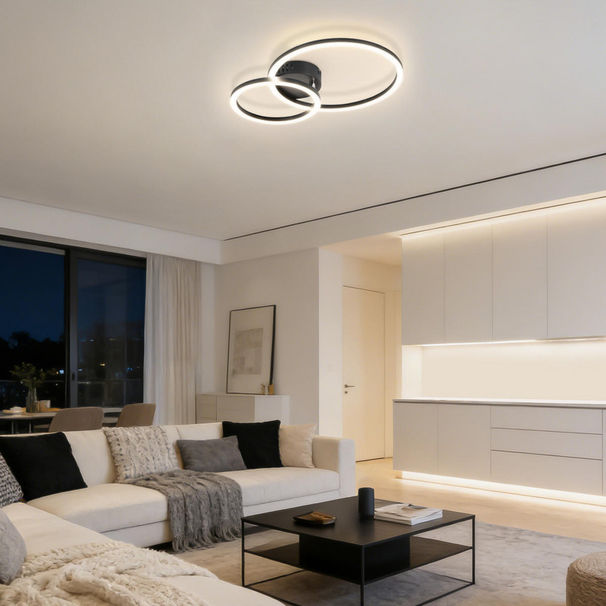 LED stropní svítidlo 30/40,5/6,7 cm - černá, plast (40.5/30/6.7cm) - Nettlife