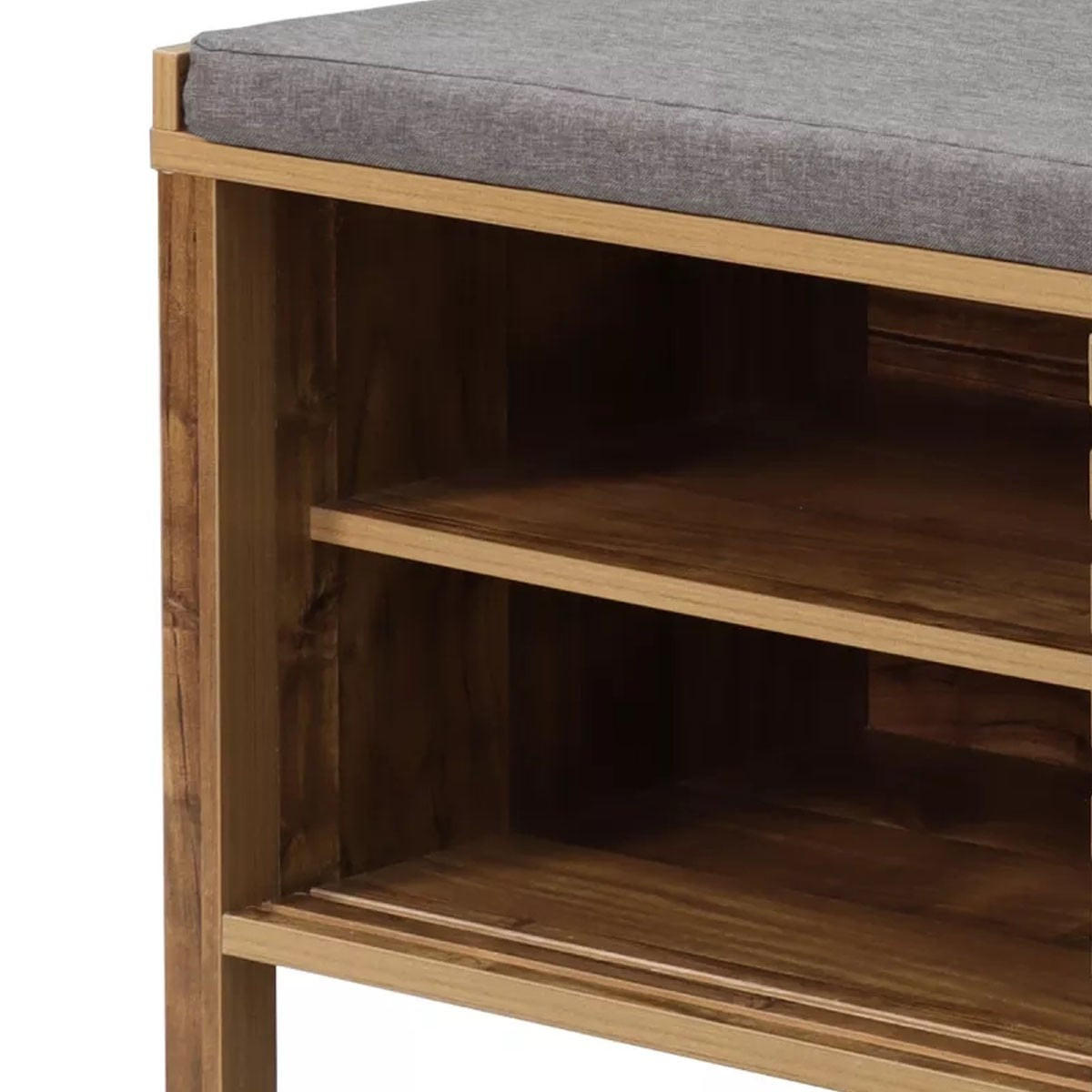 SCHUHBANK mit 2 Schiebetüren 43,5/112/51 cm - Nussbaumfarben, Holzwerkstoff (43.5/51/43cm) - Calicosy