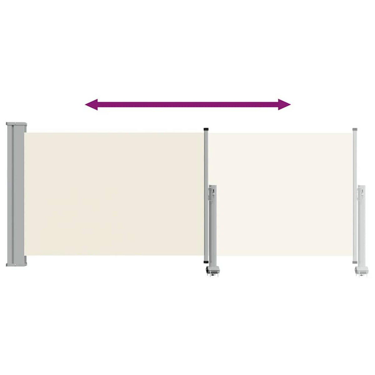 SEITENMARKISE Ausziehbare 100/300 Cm Creme - Creme, Textil (300/100cm) - vidaXL