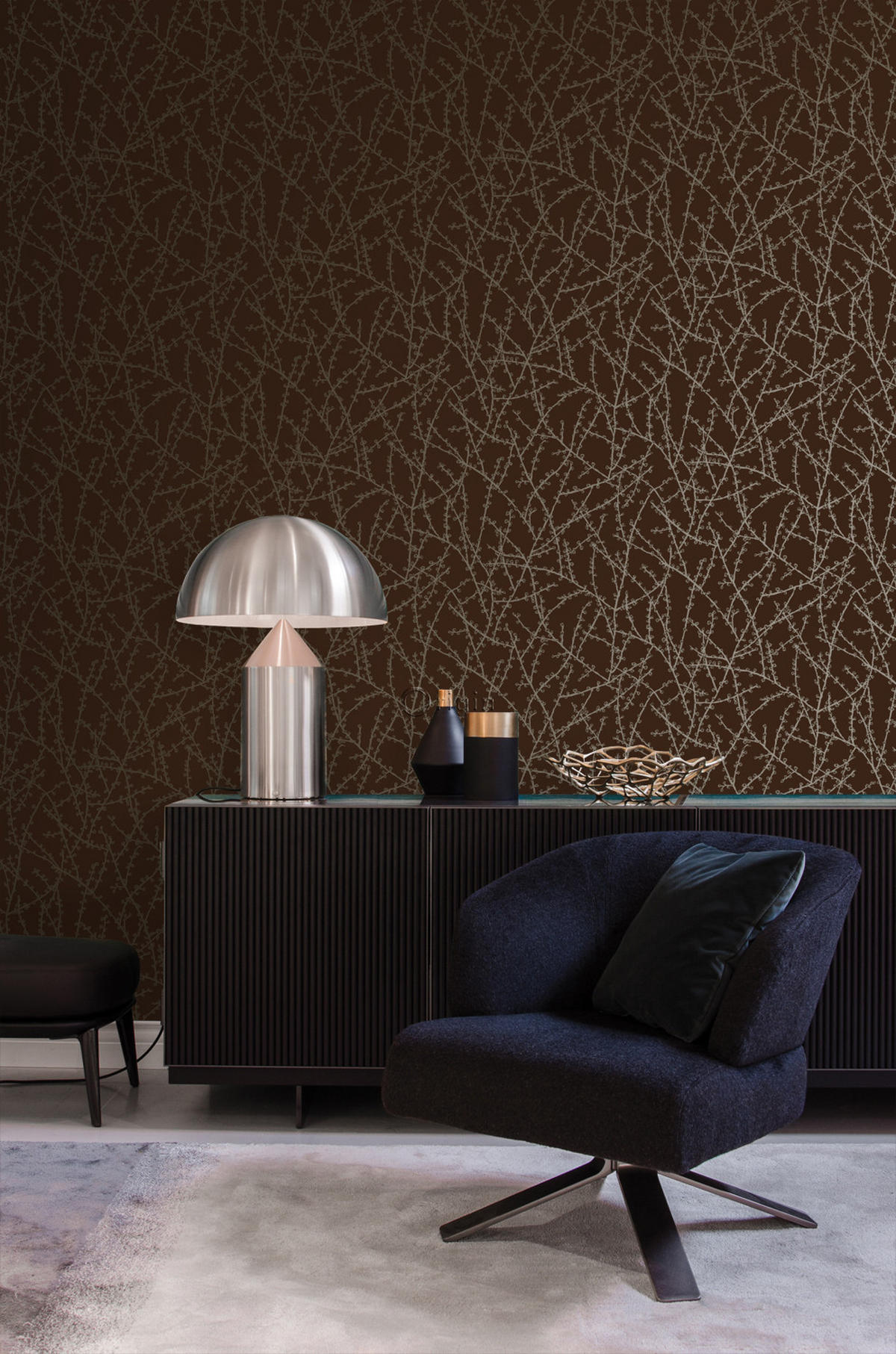 TAPETE Blütenzweige 53 cm x 10.05 m - Gelb, Papier (53/1000cm) - Origin Wallcoverings