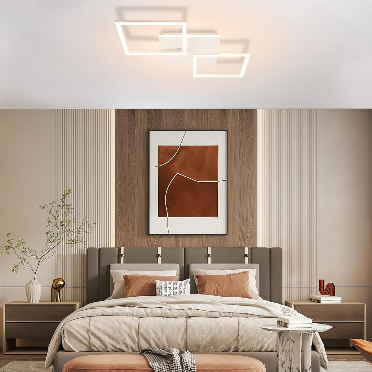 LED-DECKENLEUCHTE Eisenort 62.8/7.4/29.5 cm - Weiß, Metall (29.5/62.8/7.4cm) - ZMH