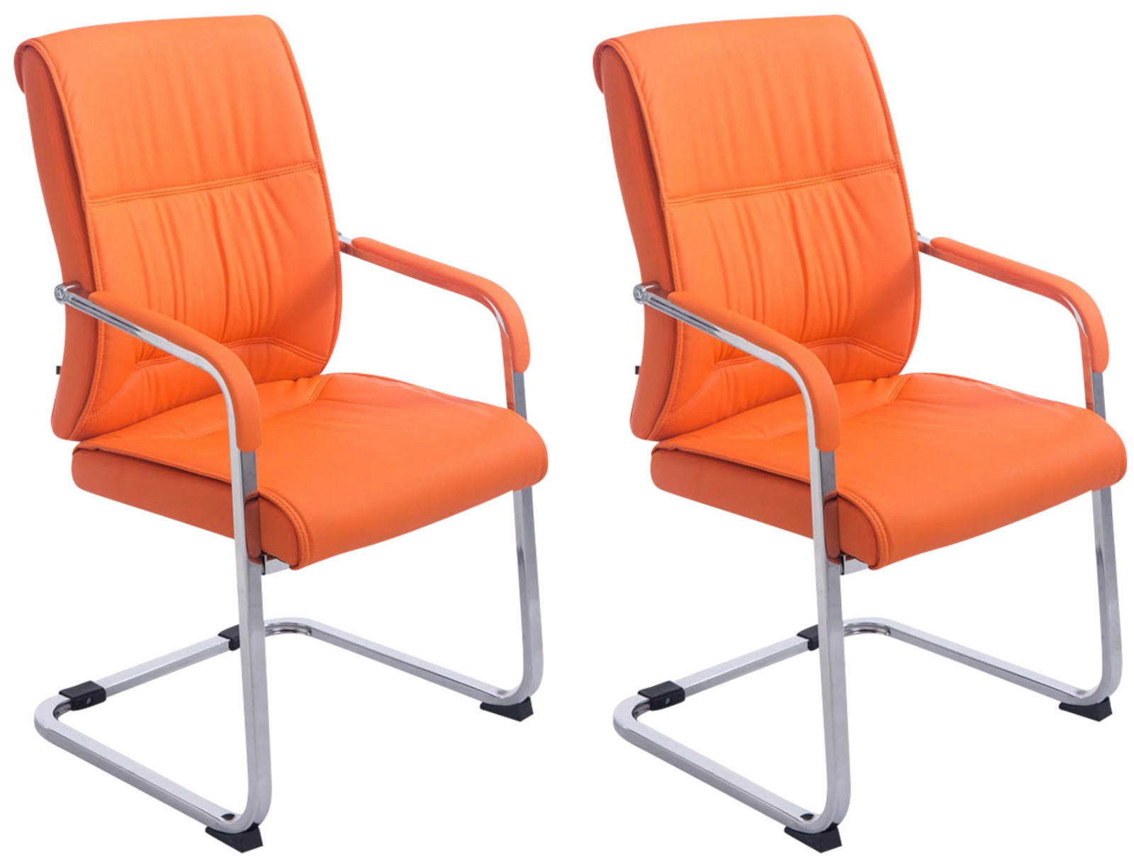 SCHWINGSTUHL 2er Set Lederlook orange - Orange, Textil/Metall (58/102/65cm) - CLP