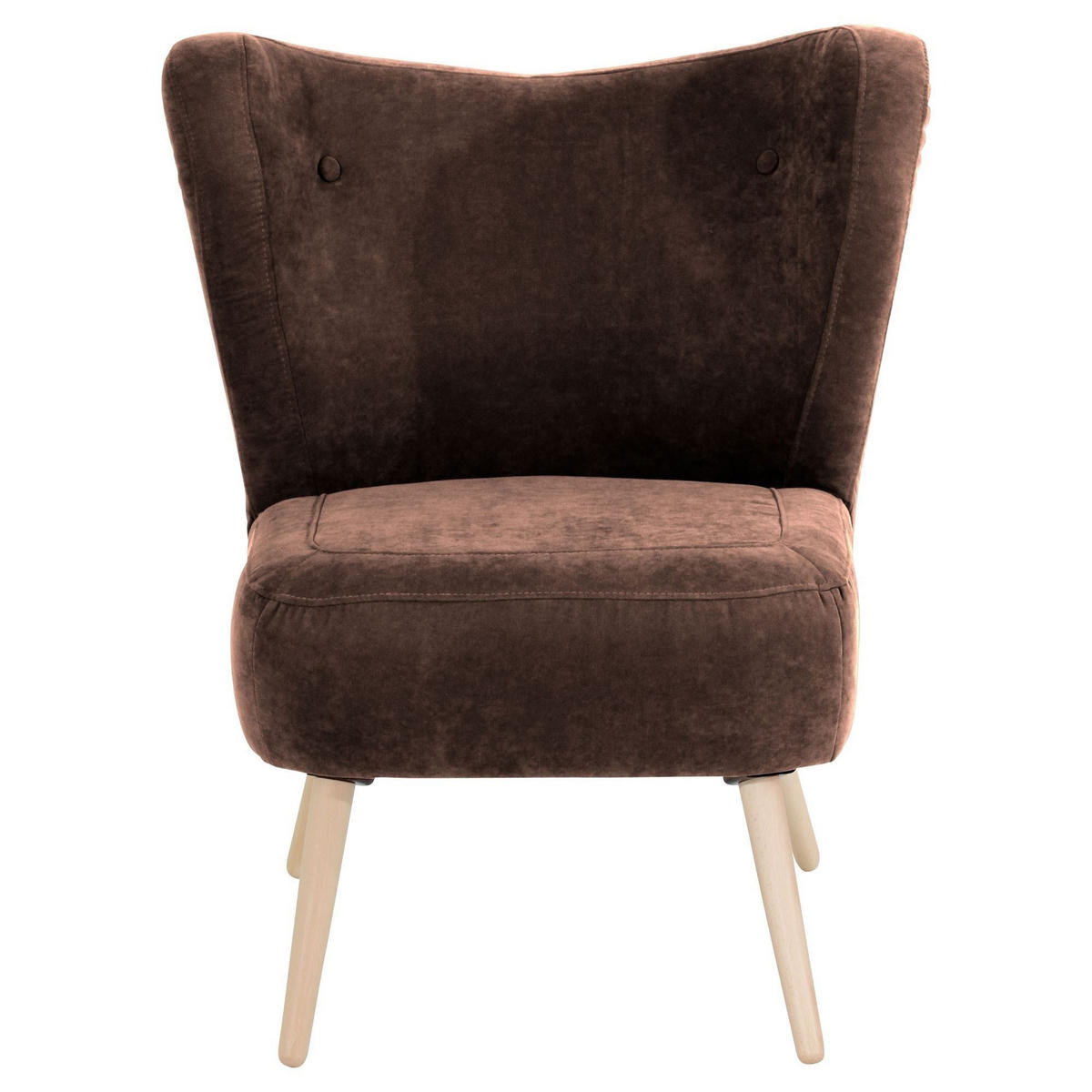 SESSEL Kathy Bezug Veloursstoff Buche natur / braun - Braun, Kunststoff (70/86/69cm) - 58aufmkessel
