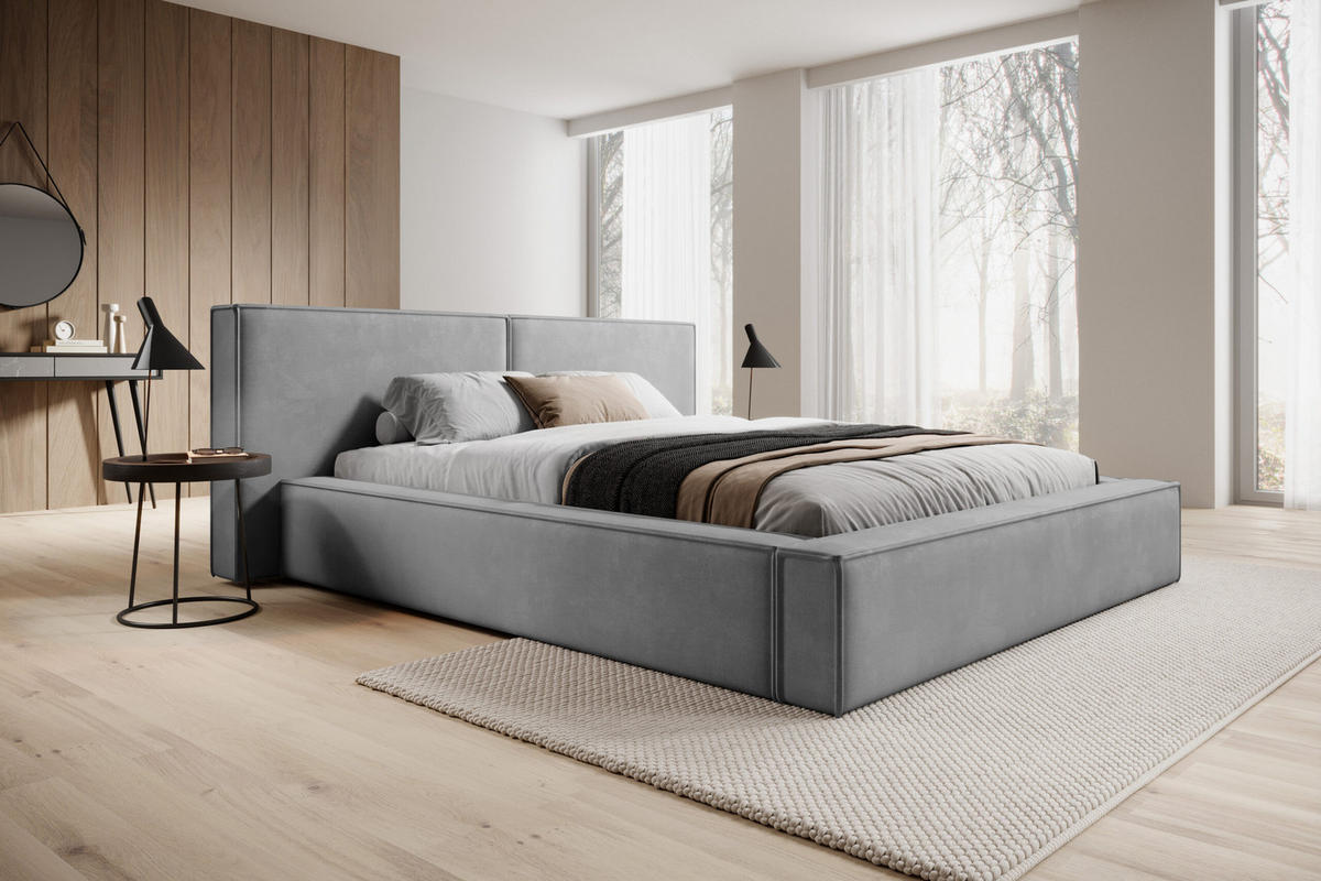 POLSTERBETT Doppelbett Lopra Betkasten 120x200 Hellgrau - Hellgrau, Holz/Textil (120/200cm) - Fedve