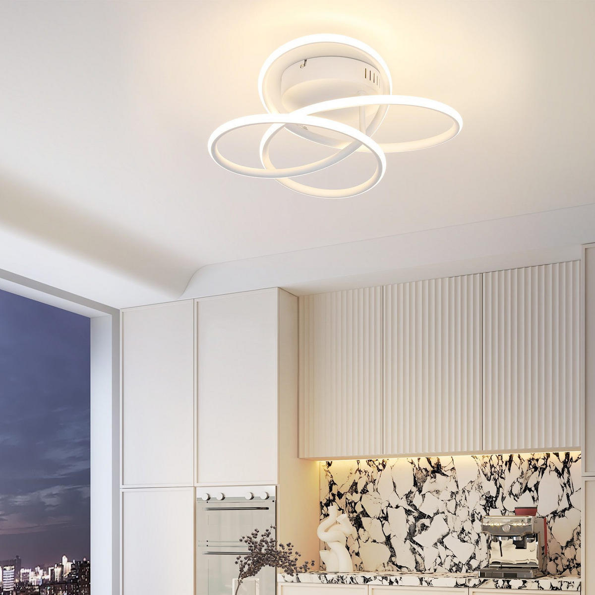 LED-DECKENLEUCHTE Lowery 33/36/14cm - Weiß, Metall (36/33/14cm) - Nettlife