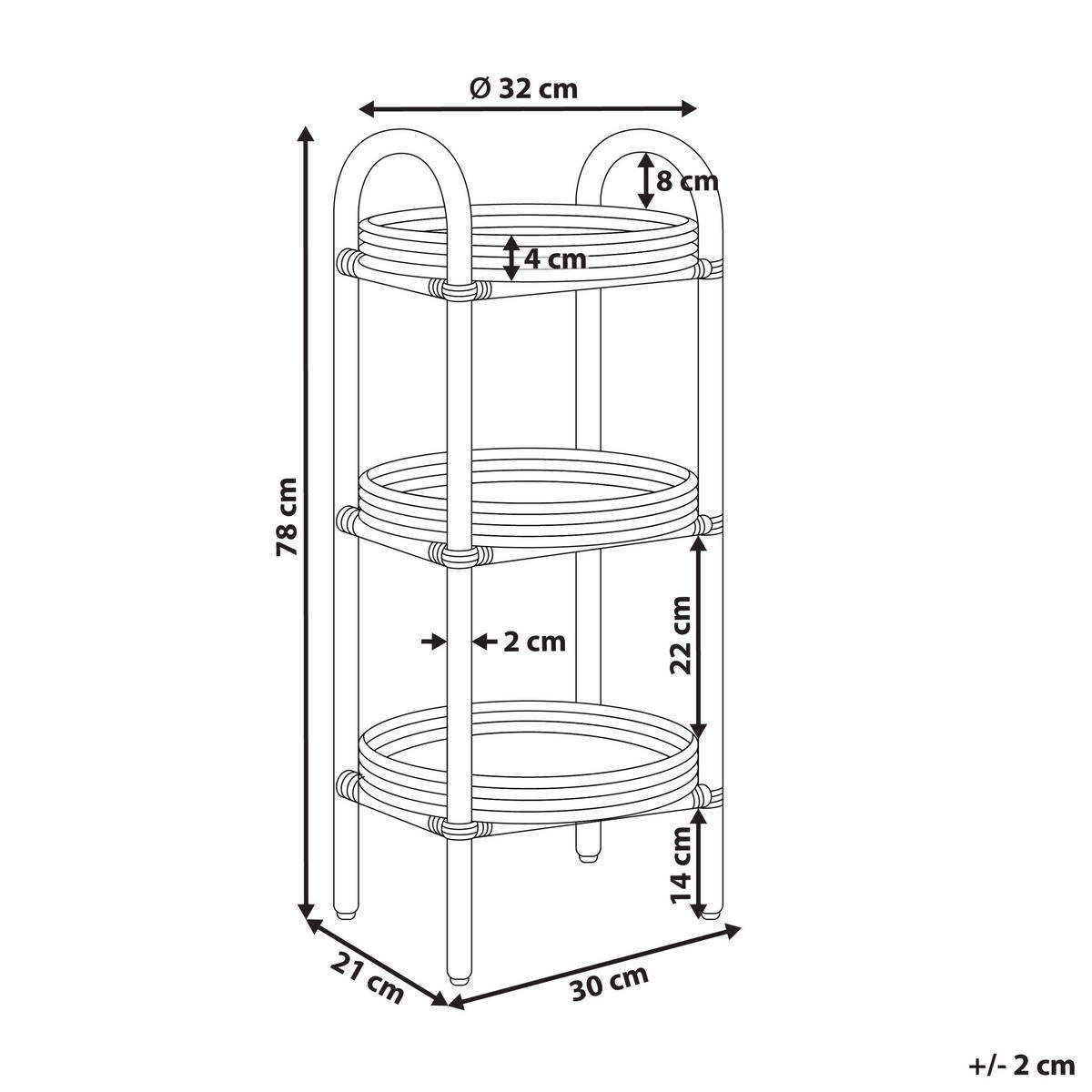 BEISTELLTISCH Naturfarben Troolie - Naturfarben, Naturmaterialien (32/32/78cm) - Beliani