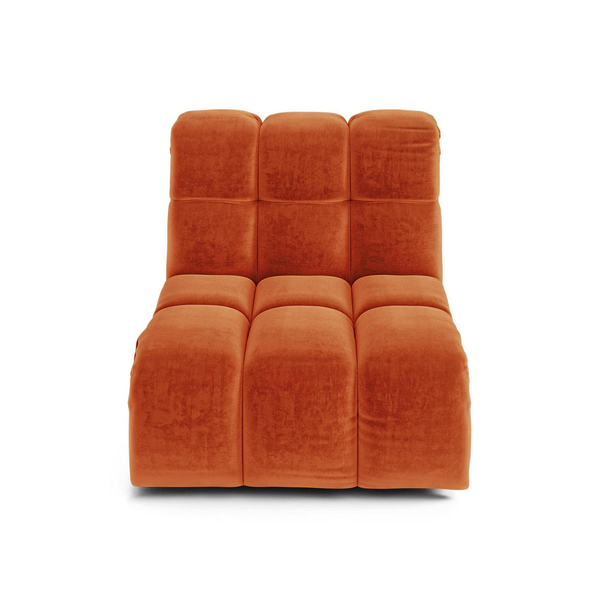 MODULARER Drehsessel SEVEN Samt Retro-Orange 81cm - Orange, Textil (81/77/98cm) - Premium Interiors