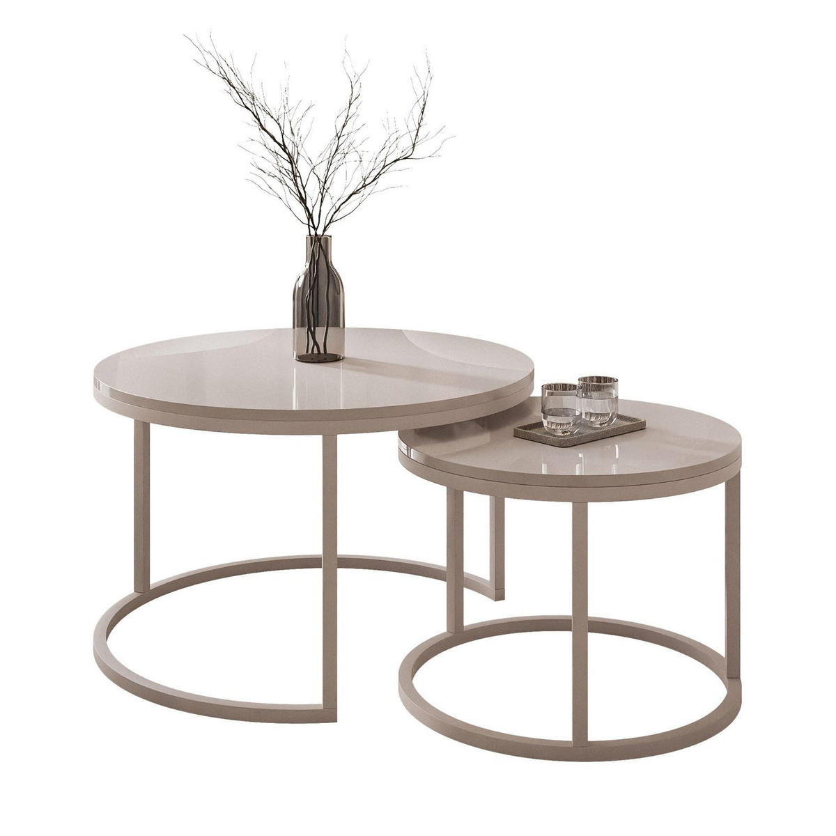 COUCHTISCH CIRI 2-in-1 KASCHMIR - Beige, Holzwerkstoff (70/70/48cm) - Lookway