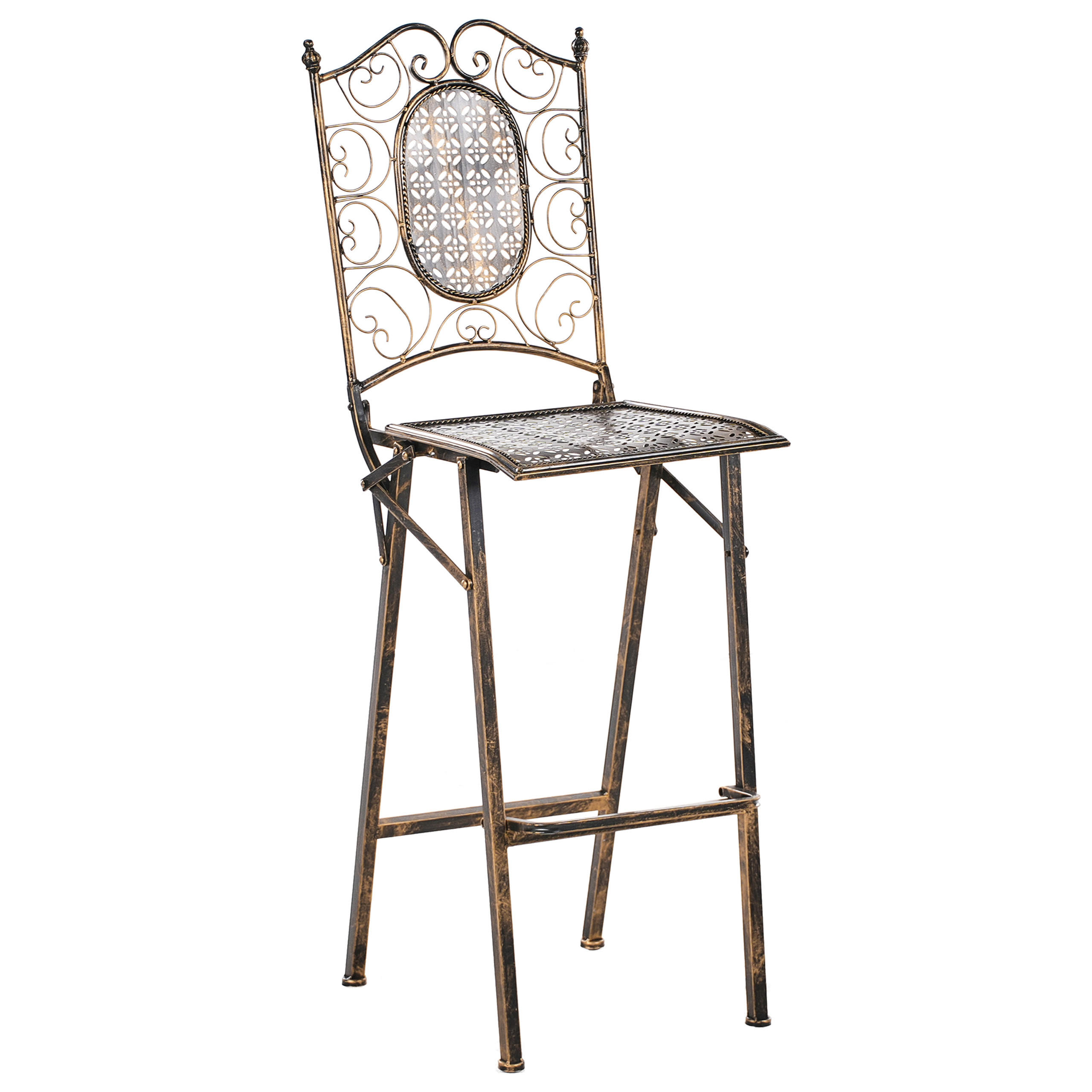 GARTEN-BARHOCKER Schwarz Bormio - Schwarz, Metall (38/122/44cm) - Beliani