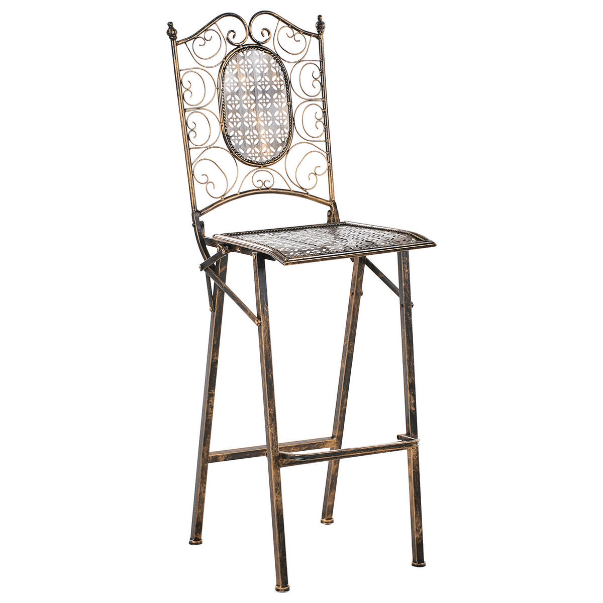 GARTEN-BARHOCKER Schwarz Bormio - Schwarz, Metall (38/122/44cm) - Beliani