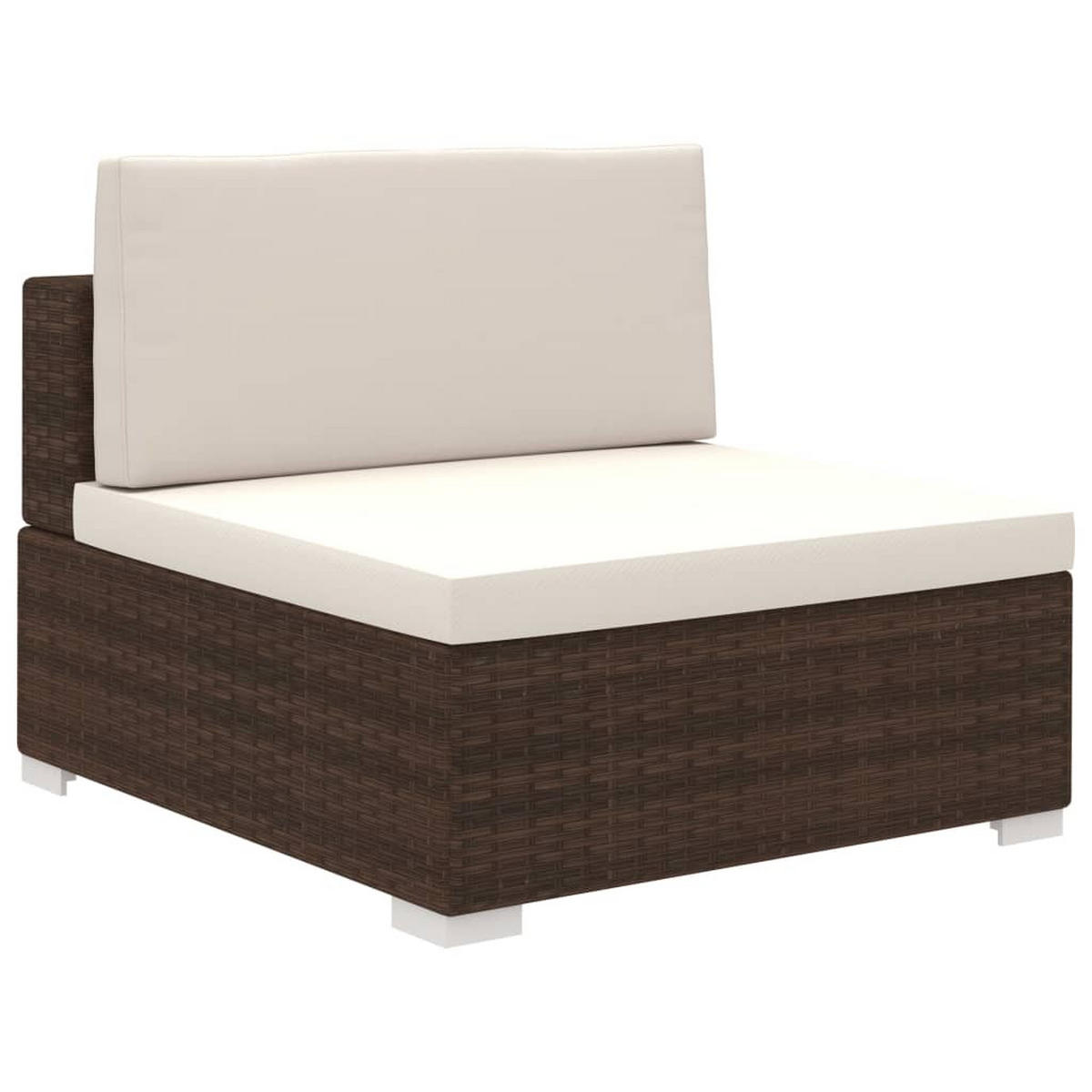 GARTEN-LOUNGE-SET Mit Auflagen 8-teilig Poly Rattan Braun - Creme/Braun, Kunststoff - vidaXL
