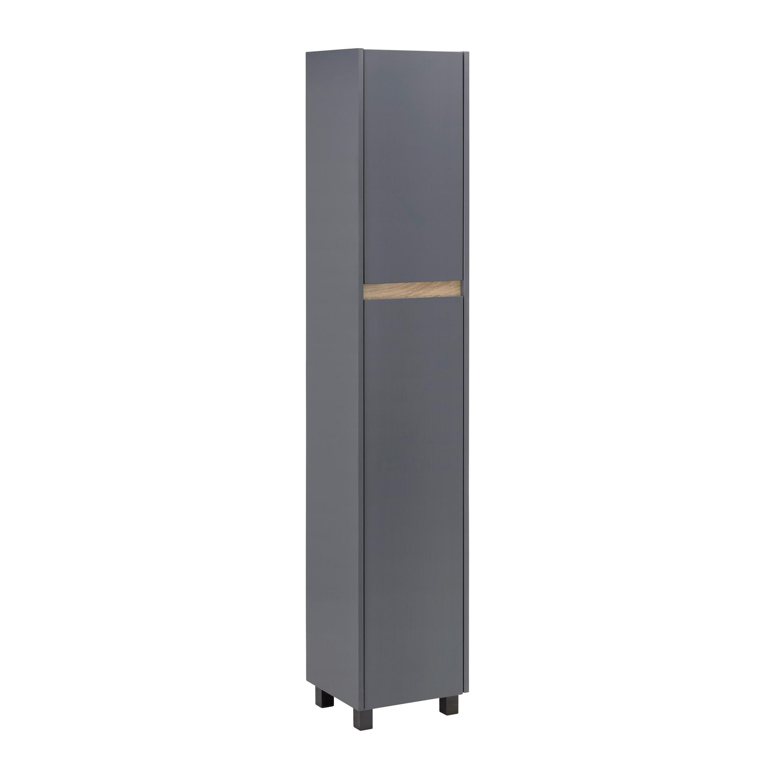 HOCHSCHRANK Massimo Dunkelgrau ca. 33 /175 / 30 cm - Dunkelgrau, Holzwerkstoff (33/175/30cm) - Bessagi Home