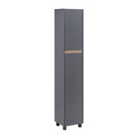 HOCHSCHRANK Massimo Dunkelgrau ca. 33 /175 / 30 cm - Dunkelgrau, Holzwerkstoff (33/175/30cm) - Bessagi Home