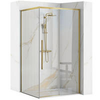 DUSCHKABINE Rea Solar Gold Brush 90x90 ohne Duschwanne - Goldfarben, Glas (90/88.5/195cm) - REA
