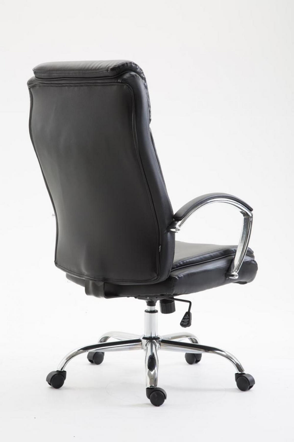 CHEFSESSEL Lederlook schwarz - Chromfarben/Schwarz, Textil/Metall (65/115/73cm) - CLP
