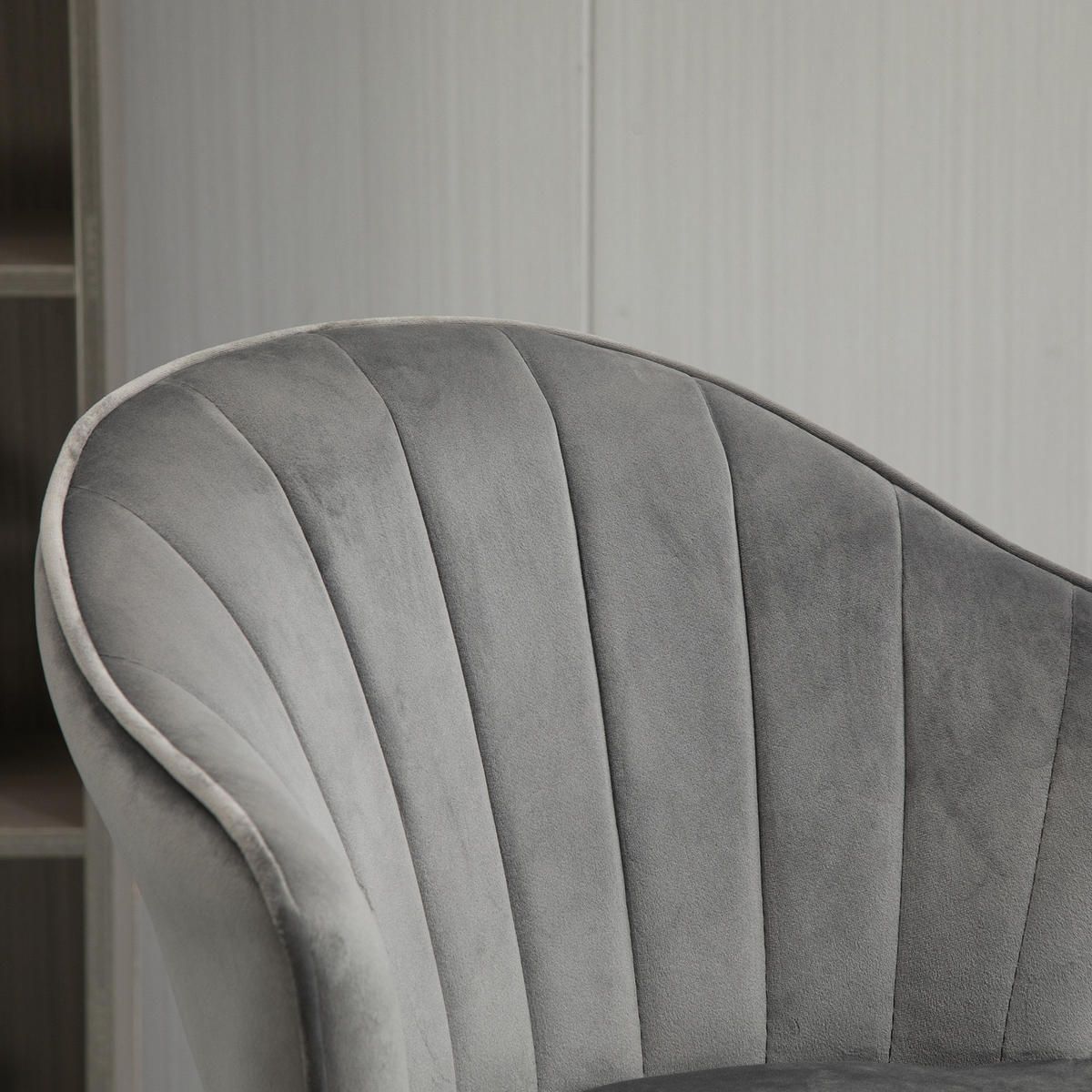 BARHOCKER 2er-Set DE-08033 drehbar, höhenverstellbar, Samt Touch Grau - Grau, Metall (56/111/54cm) - ComfortXL