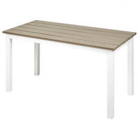 GARTENTISCH Heller Holzfarbton Messina - Hellbraun/Weiß, Kunststoff (96/52/50cm) - Beliani