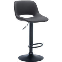 BARHOCKER JAKSON Schwarz Kunstleder Schwarz - Schwarz, Leder/Metall (42/86/46cm) - DELUKE