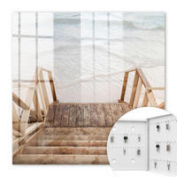 SCHLÜSSELBOX Weiß 30x30 cm – Türöffnung nach rechts - Strandruhe - Braun, Metall (30/30/5cm) - TULUP