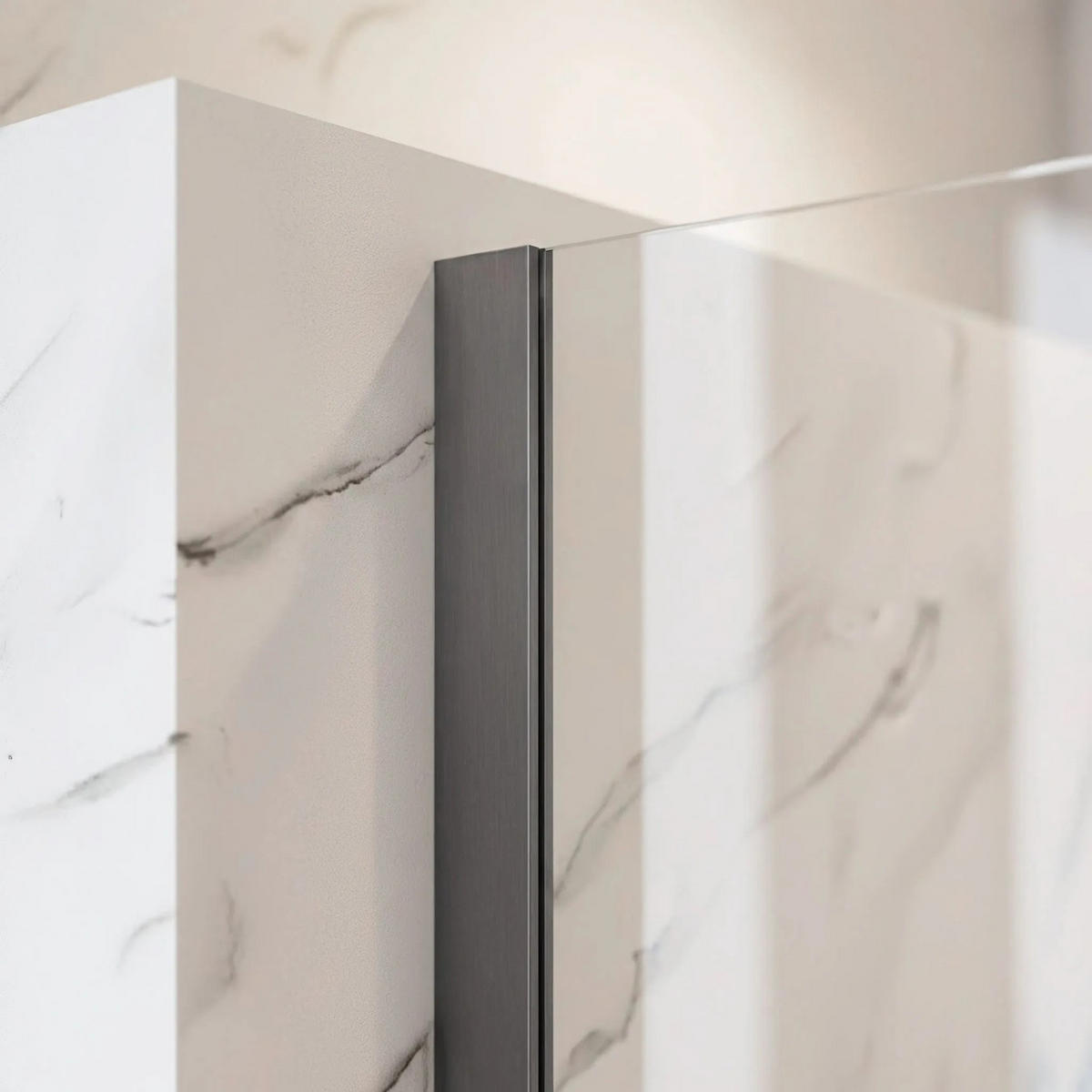 DUSCHWAND Rea Flexi Transparent / Titan 80 - Titanfarben, Glas (120/80/195cm) - REA