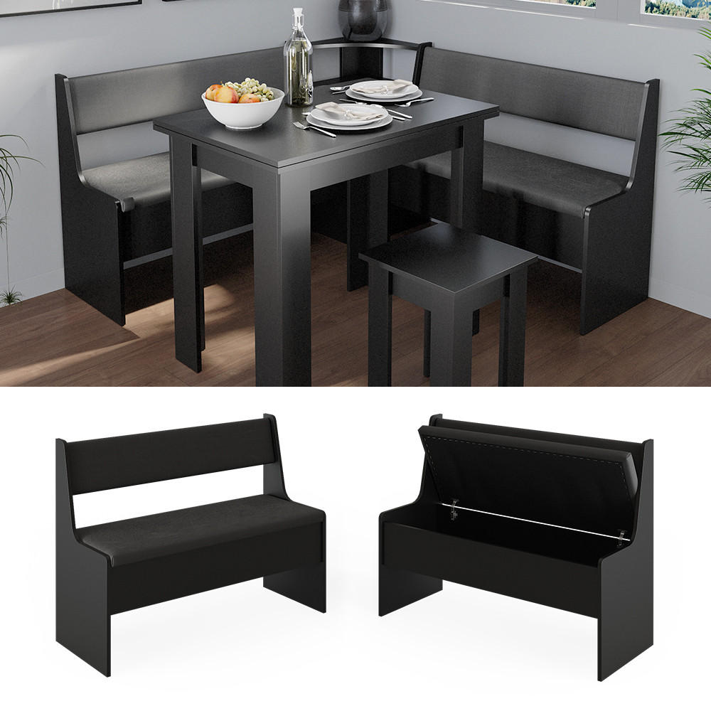 ESSZIMMER-BANK Roman Schwarz 106.6 x 41.5 cm - Schwarz, Holzwerkstoff (41.5/80/106.6cm) - Vicco