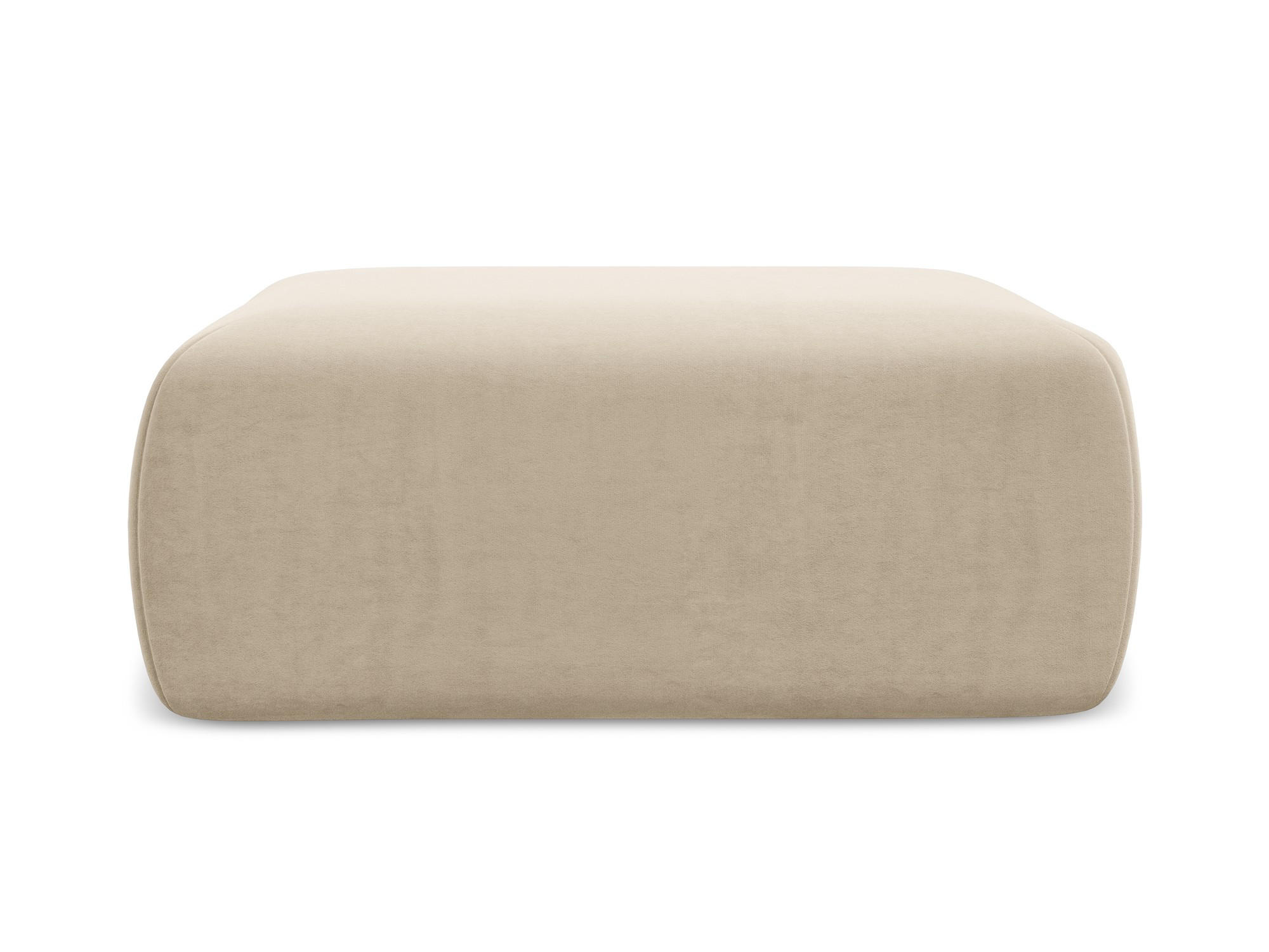POUF Samt Stoff Beige - Beige/Creme, Kunststoff/Textil (102/40/62cm) - Makamii