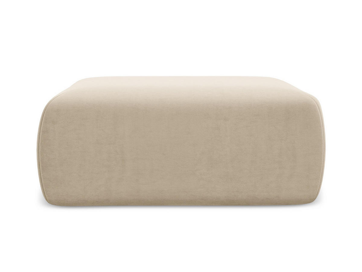 POUF Samt Stoff Beige - Beige/Creme, Kunststoff/Textil (102/40/62cm) - Makamii