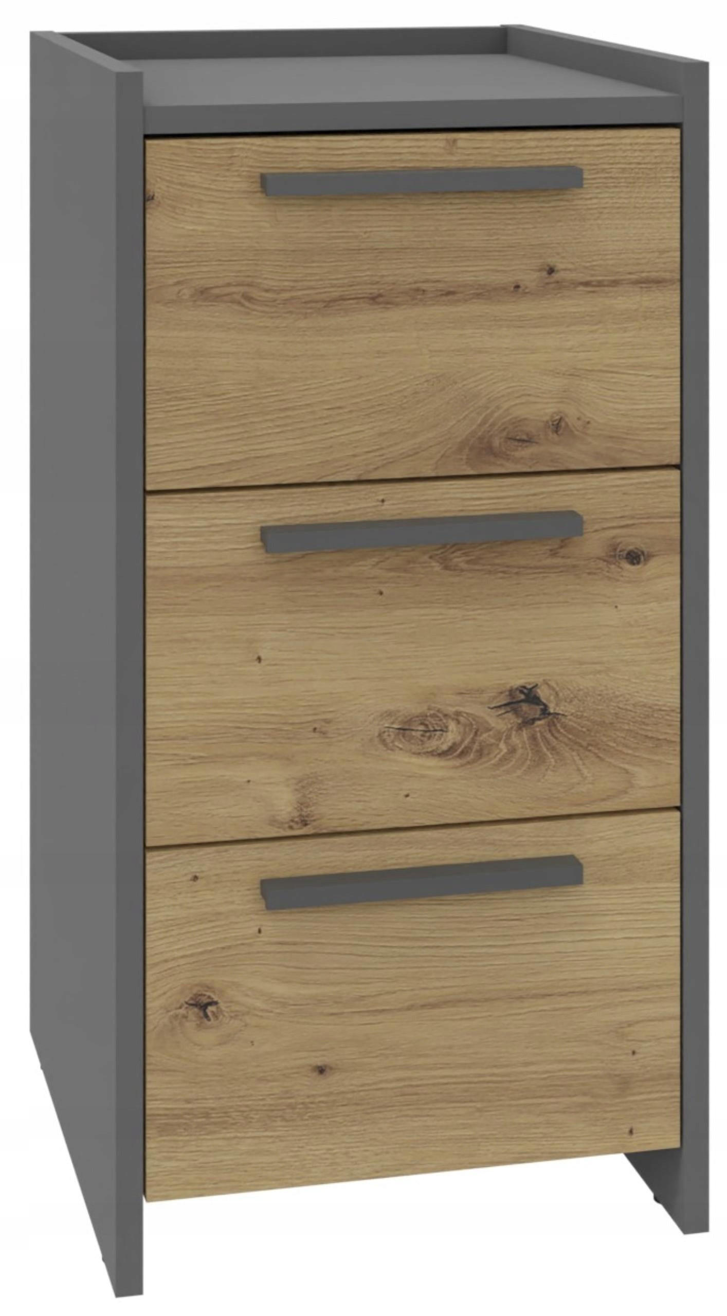 KOMMODE ALTIVO 3SW Anthrazit Grau-Artisan Eiche 36/35,6/70,4 cm - Anthrazit/Eiche Artisan, Holzwerkstoff (36/70.4/35.6cm) - Matkam Möbel