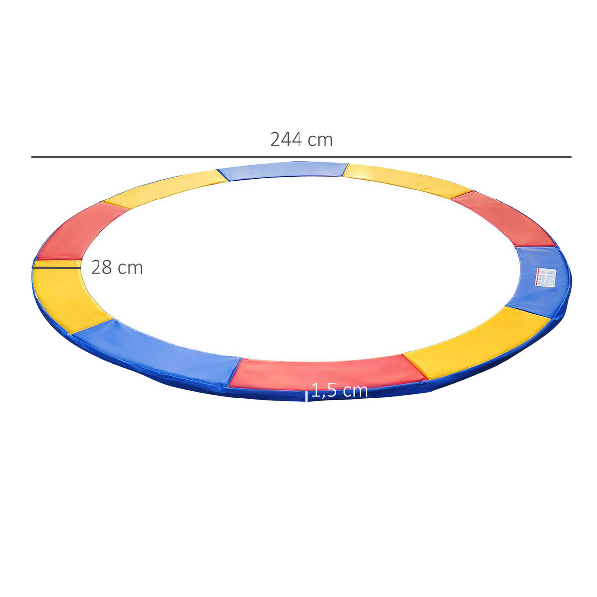 RANDABDECKUNG, PE, Mehrfarbig, Ø244 cm - Multicolor, Kunststoff (244/244cm) - HOMCOM
