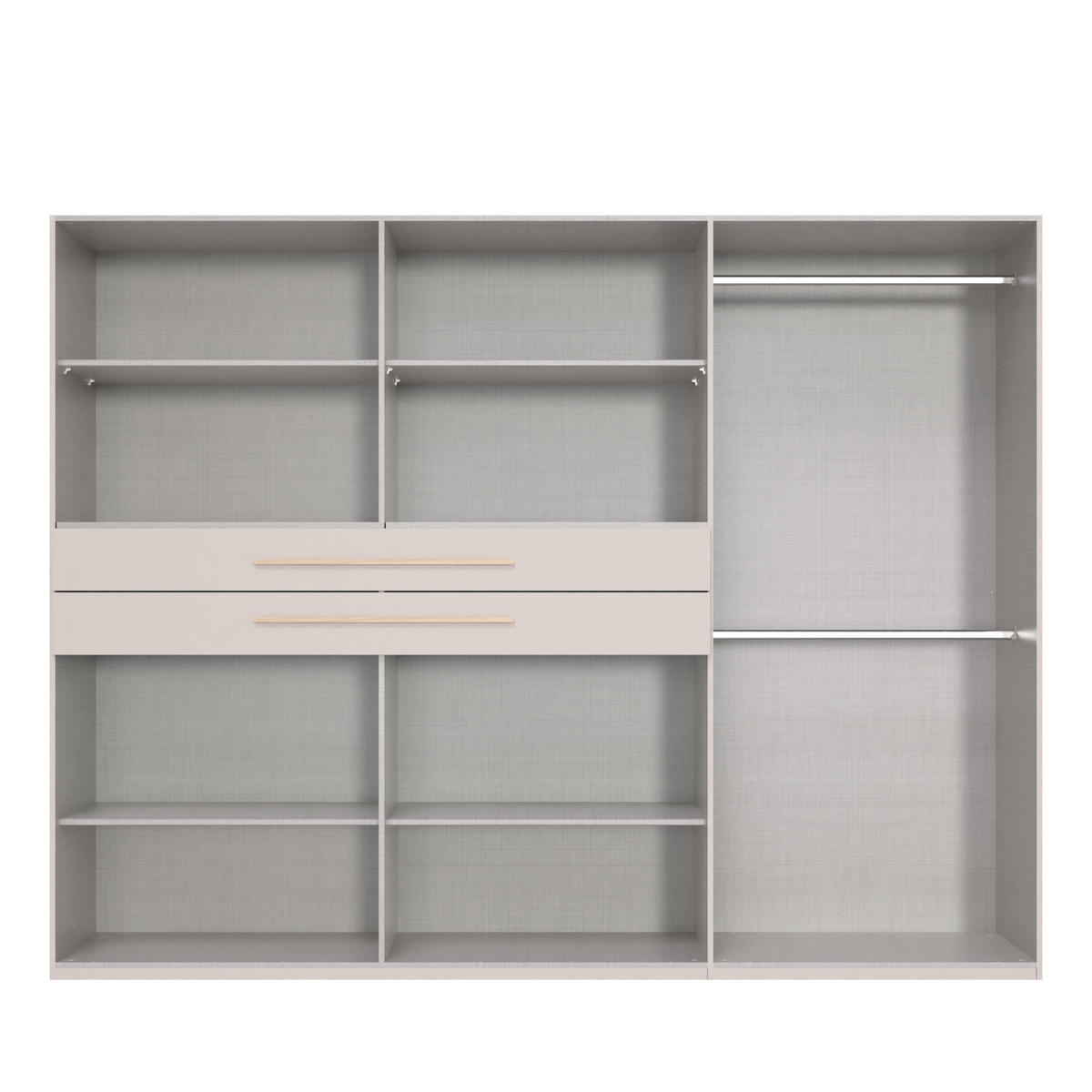 DREHTÜRENSCHRANK B270/H208/T58 cm in Grafit, Kleiderschrank mit 2 Spiegeltüren, 2 großen Schubkästen & Griffen in Eiche Artisan Dekor / 22649 - Graphitfarben/Eiche Artisan, Holzwerkstoff/Kunststoff (270/208/58cm) - luma-home