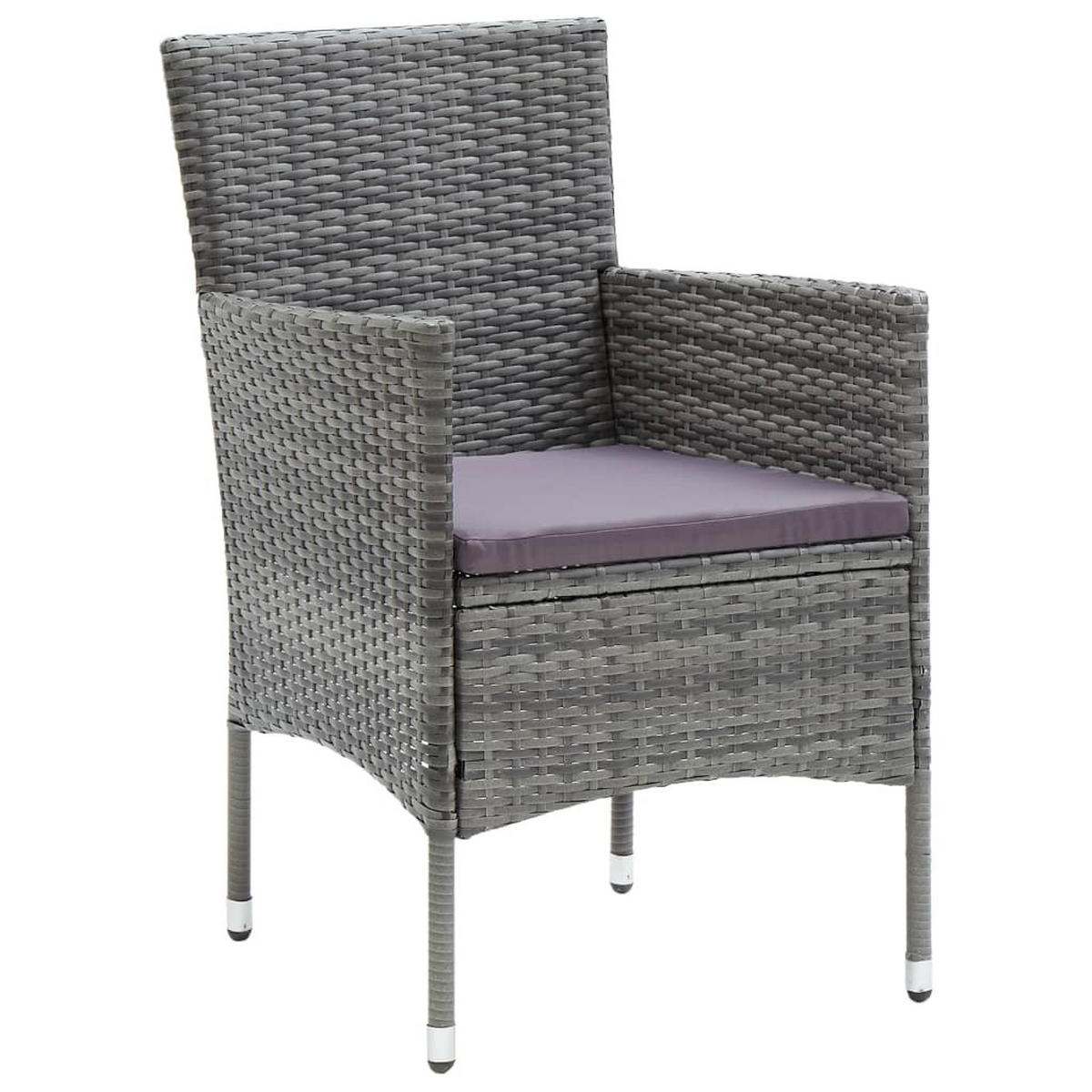 GARTEN-ESSSTÜHLE 4 Stk. Poly Rattan Grau - Grau, Kunststoff (53/84/58cm) - furnicato