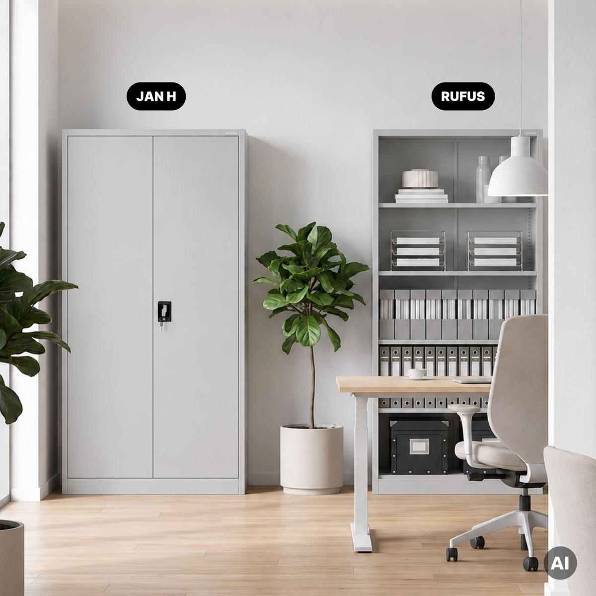 BÜRO-REGAL aus Metall RUFUS 195 × 90 × 45 cm - Grau, Metall (90/195/45cm) - Jan Nowak
