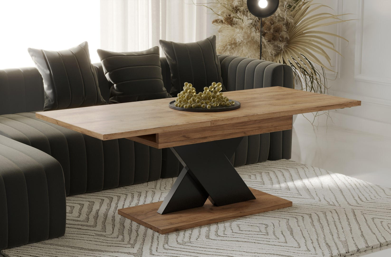 COUCHTISCH Ilo ausziehbar - Eiche Bianco, Holzwerkstoff (110/65/54cm) - Endo-Moebel