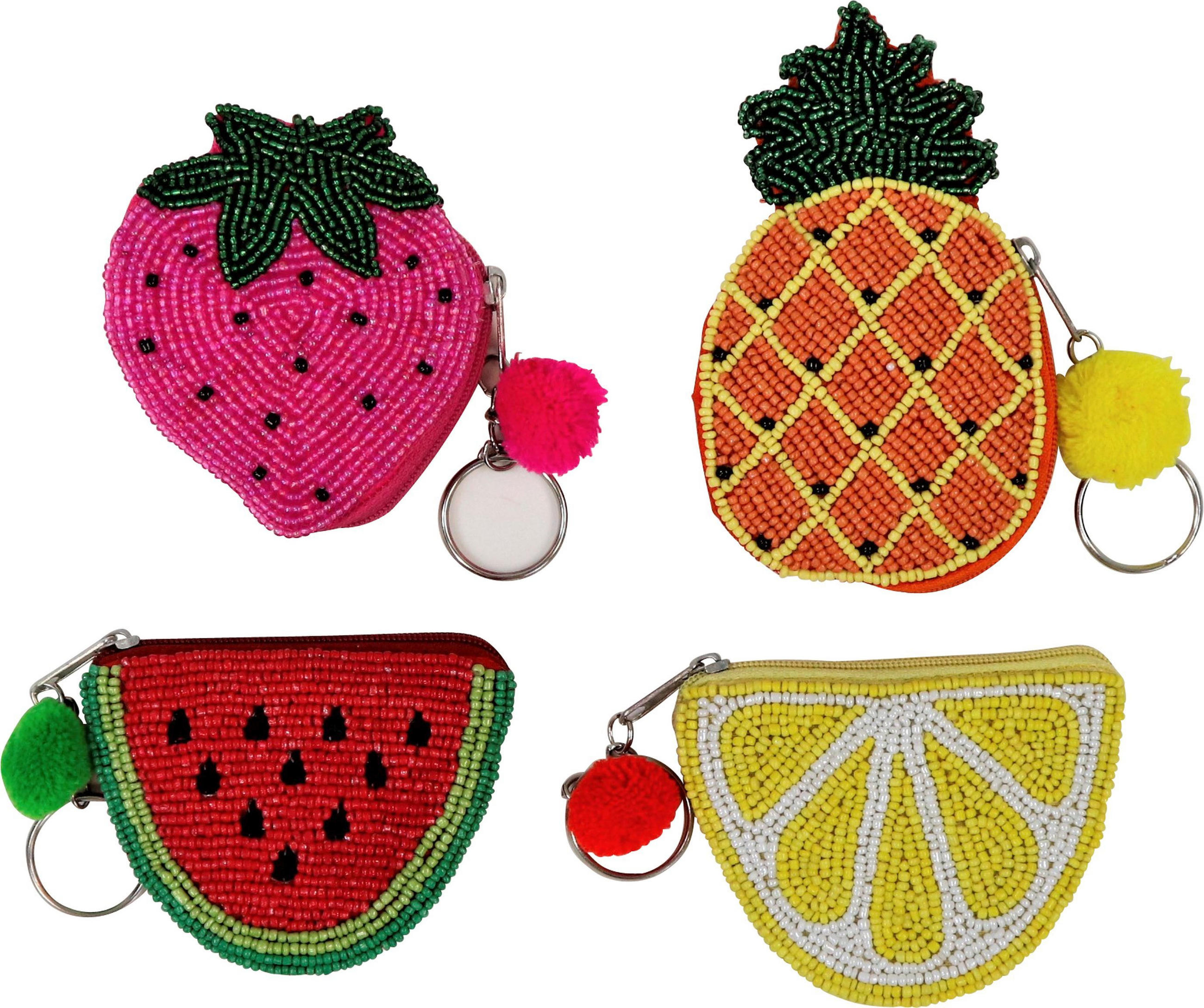 PERLENTÄSCHEN Fancy Fruits 4er-Set - Multicolor, Textil (9/8/1cm) - FURNARO
