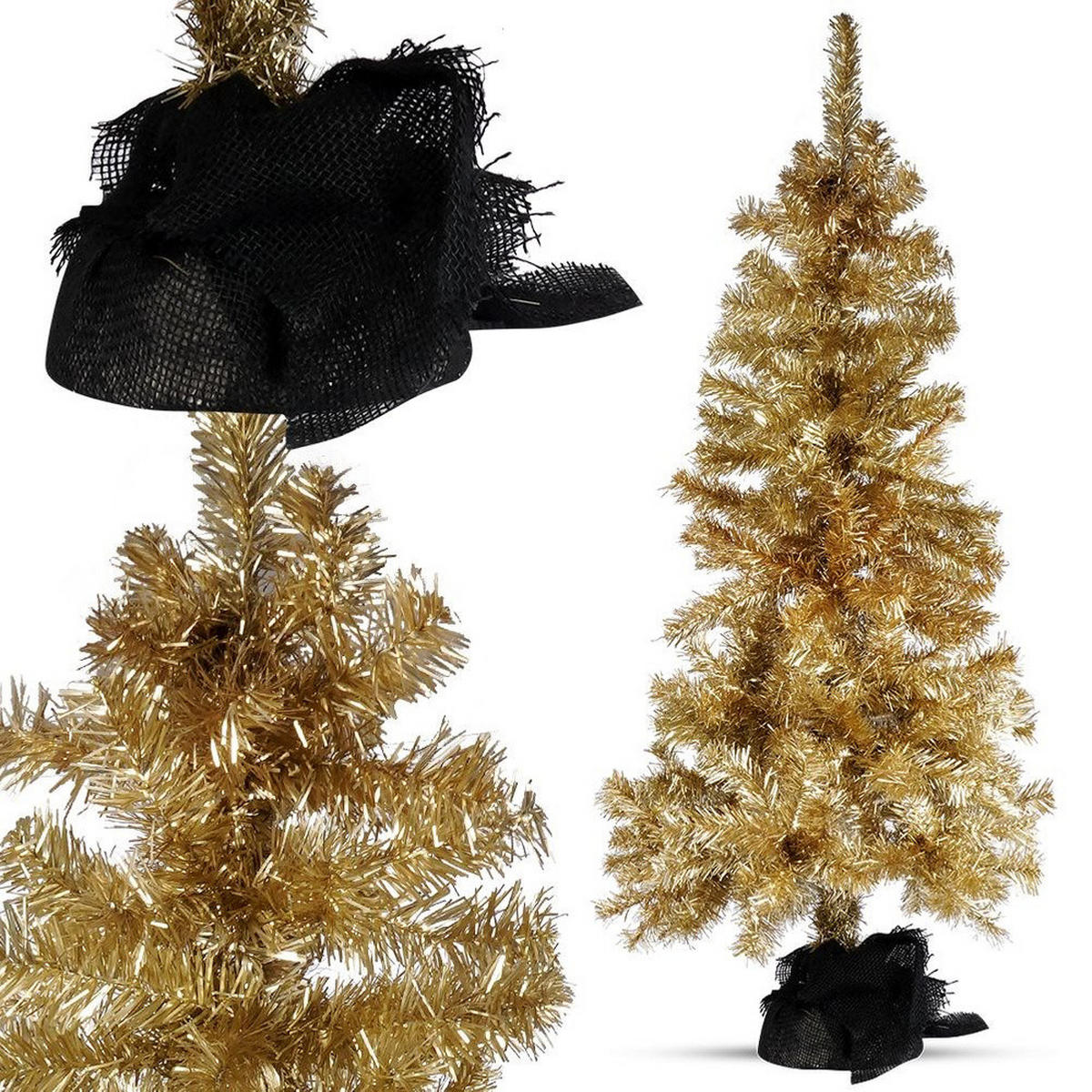 KÜNSTLICHER WEIHNACHTSBAUM glamour 120 cm Goldfarben - Goldfarben, Kunststoff (120cm) - Home Styling Collection