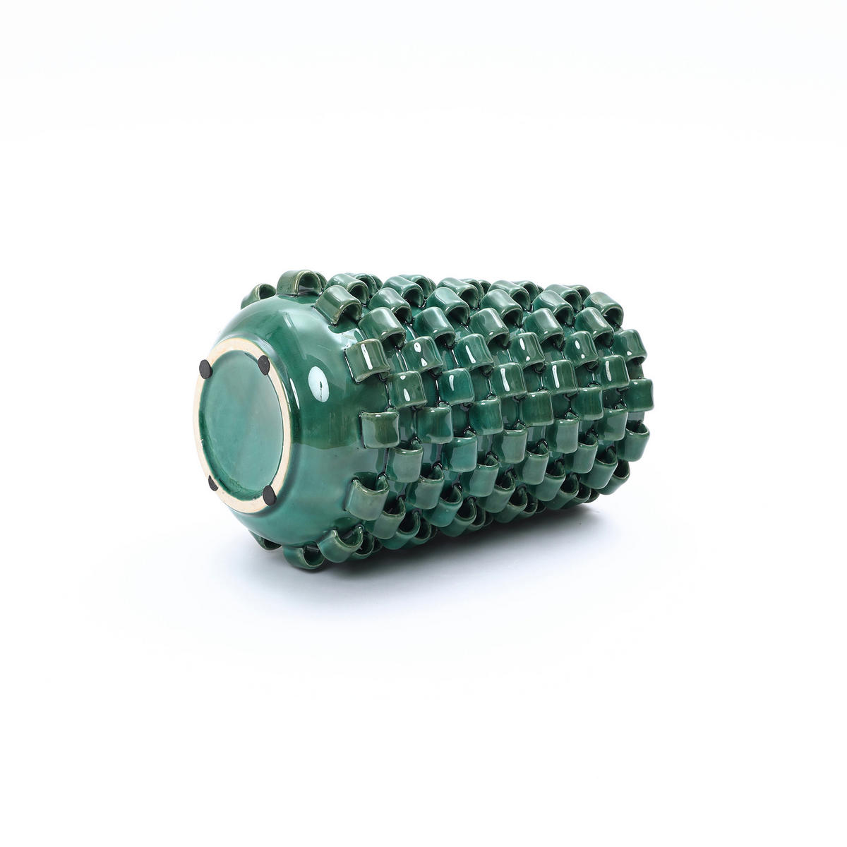 VASE, Ø10.7 x H31 cm, dunkelgrün - Dunkelgrün, Keramik (31cm) - Hometopia