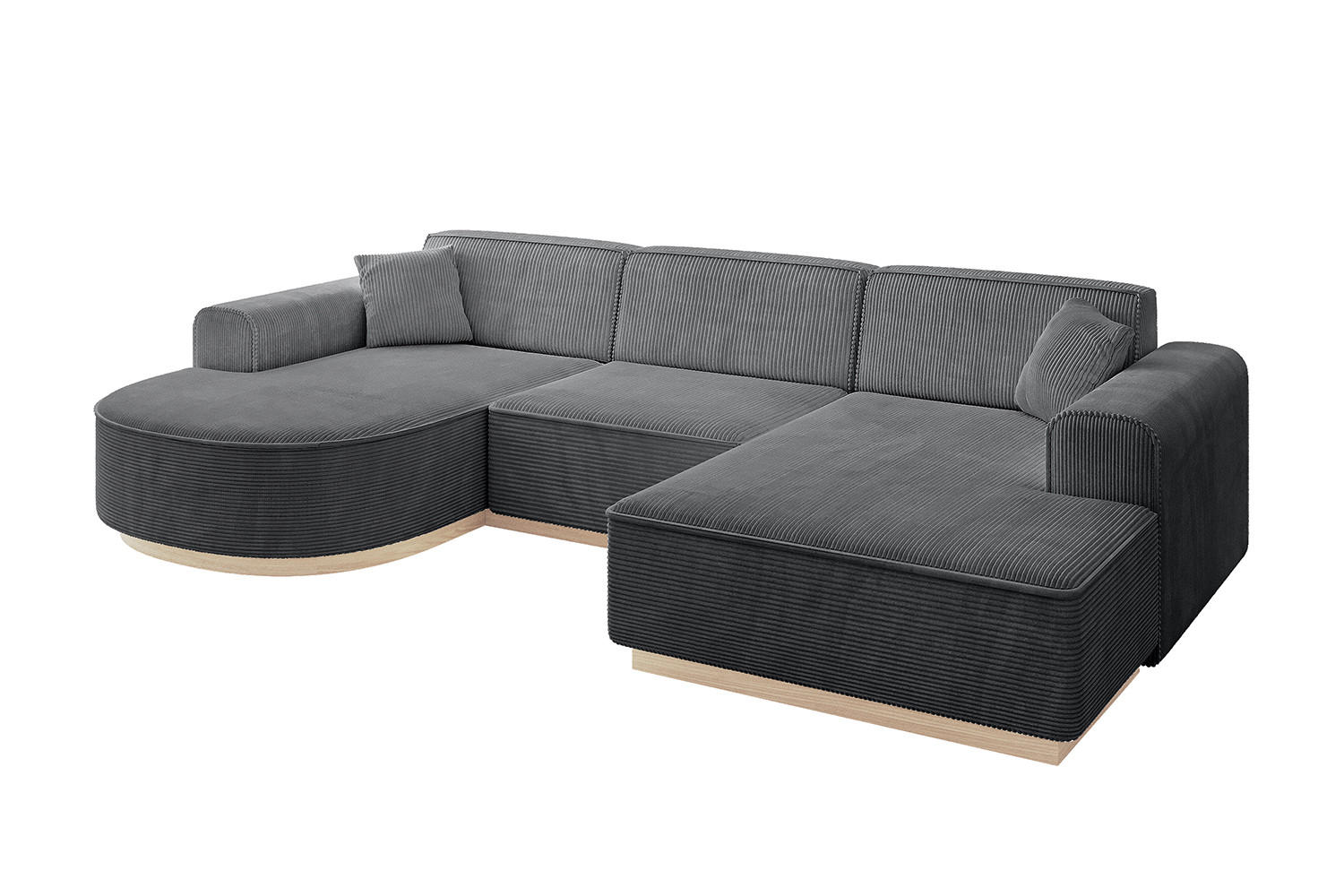 WOHNLANDSCHAFT ARRIO-U1 303x171x83 cm Dunkelgrau - Dunkelgrau, Holzwerkstoff/Textil (303/83/171cm) - ALTDECOR