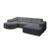 WOHNLANDSCHAFT ARRIO-U1 303x171x83 cm Dunkelgrau - Dunkelgrau, Holzwerkstoff/Textil (303/83/171cm) - ALTDECOR