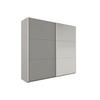 KLEIDERSCHRANK Govi 250 Platin, zweitüriger Schiebeschrank mit Spiegel und Schubladen - Platinfarben, Holzwerkstoff (250/215/65cm) - Bettso