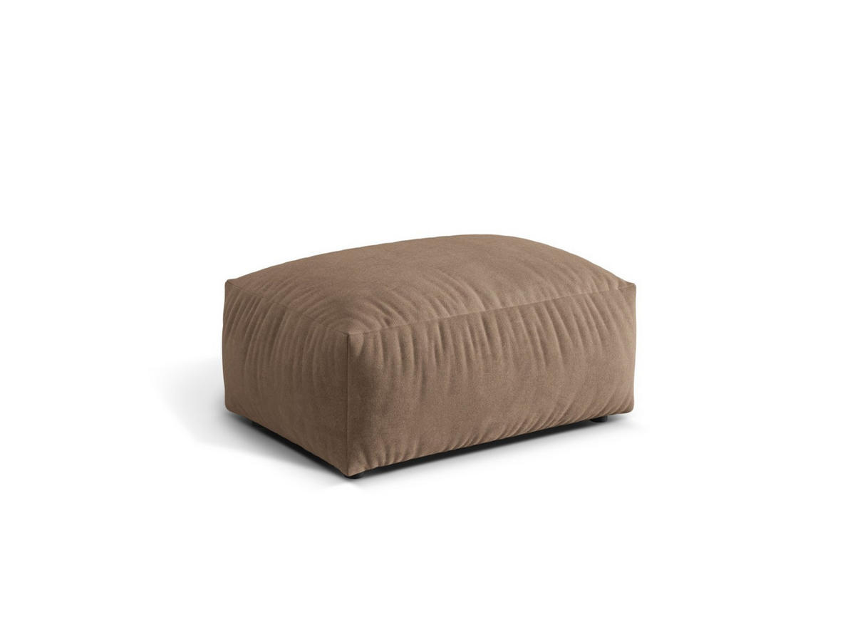 POUF Martina aus Samt dunkelbeige - Mokka, Textil (65/44/95cm) - Micadoni